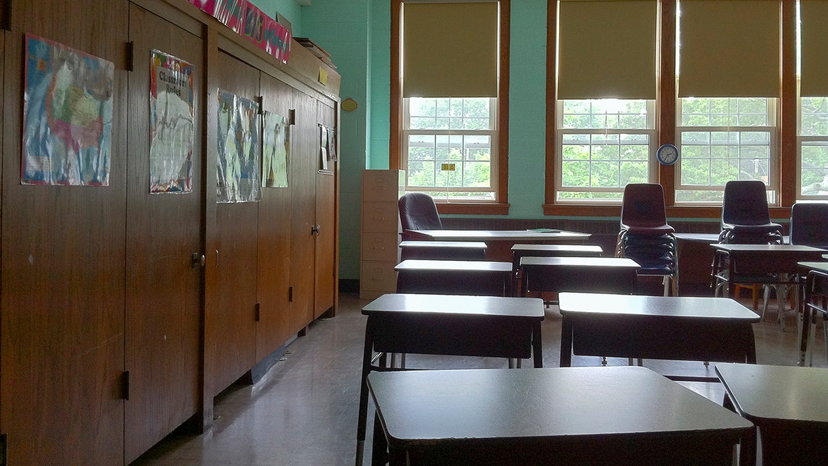 Aula Vacía En La Escuela Primaria.