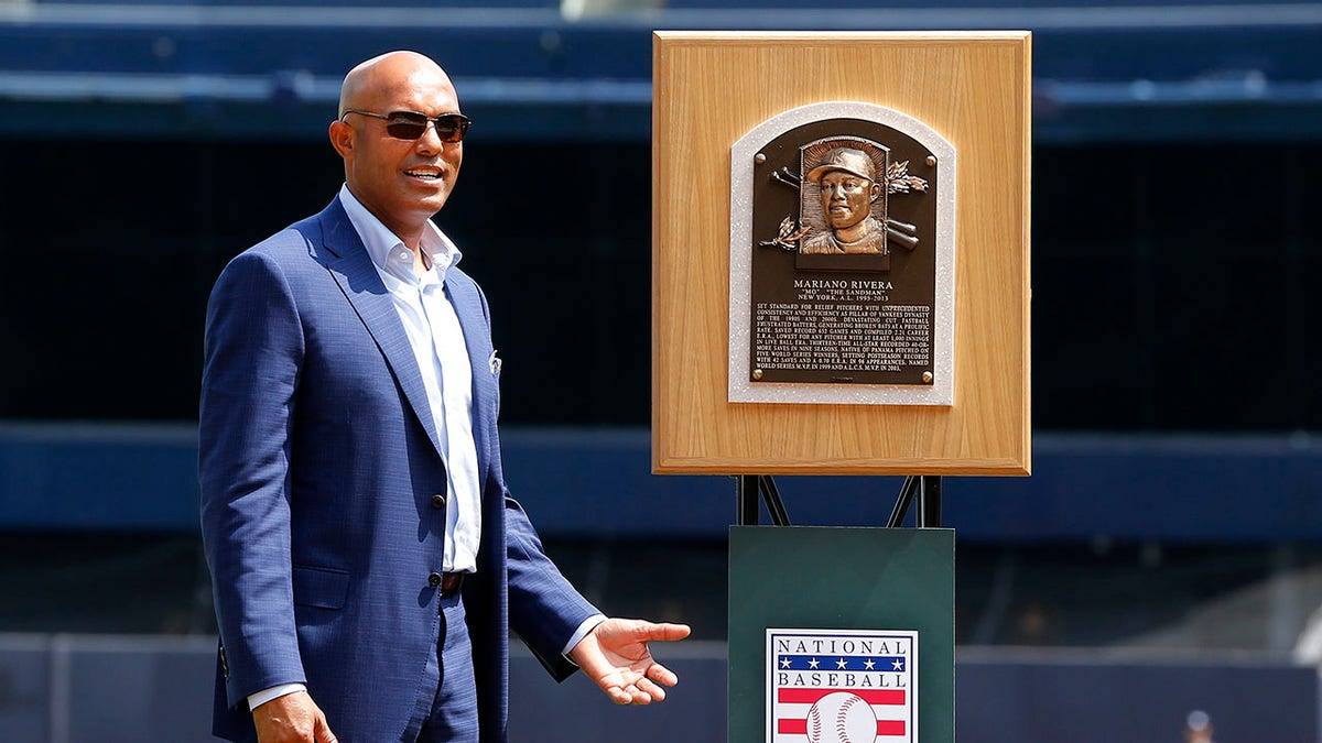 Mariano Rivera en la celebración del Yankee Stadium