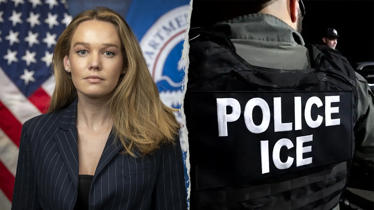 Secretaria asistente del DHS, Tricia McLaughlin, y agentes de ICE